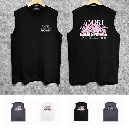 Amiri tank top pink bone print