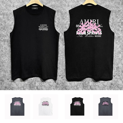 Amiri tank top pink bone print