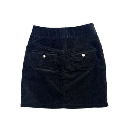Courreges corduroy black skirt