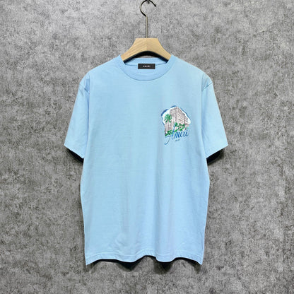Amiri t shirts city forest printing short sleeve