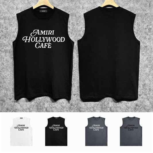 Amiri tank top hollywood font printing