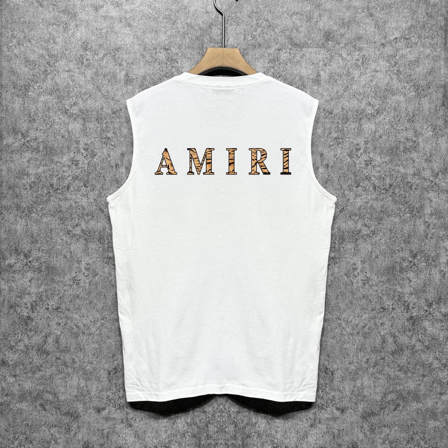 Amiri tank top tiger stripe spider print
