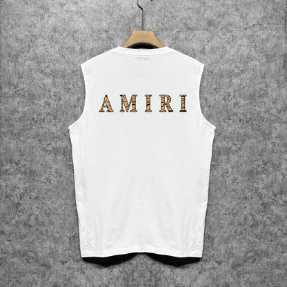 Amiri tank top tiger stripe spider print