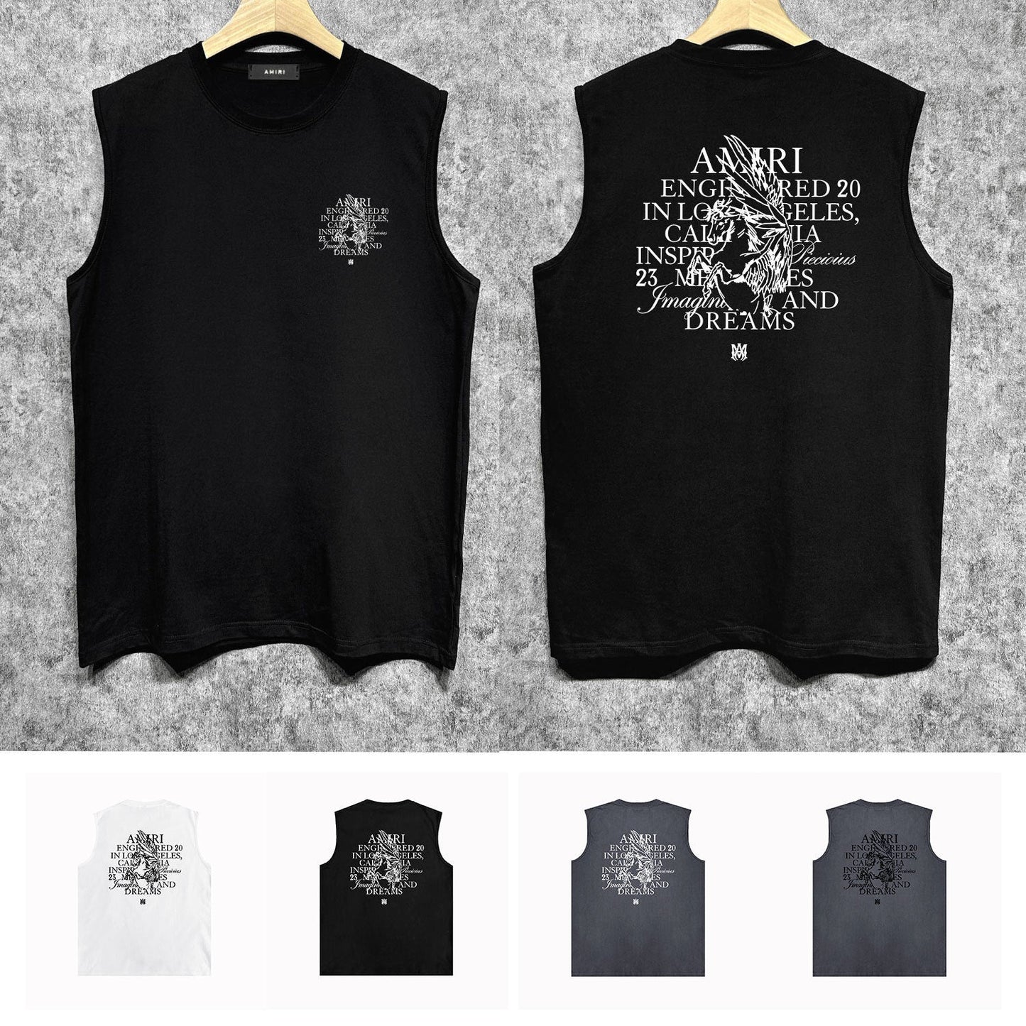 Amiri tank top letter pegasus printing