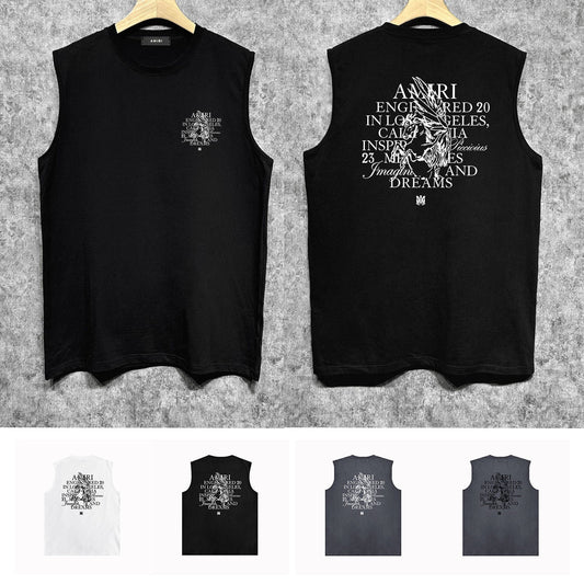 Amiri tank top letter pegasus printing
