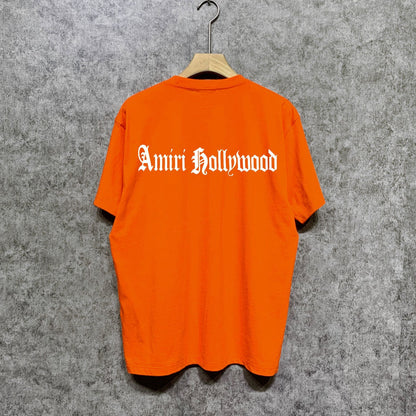 Amiri t shirts sanskrit printing short sleeve