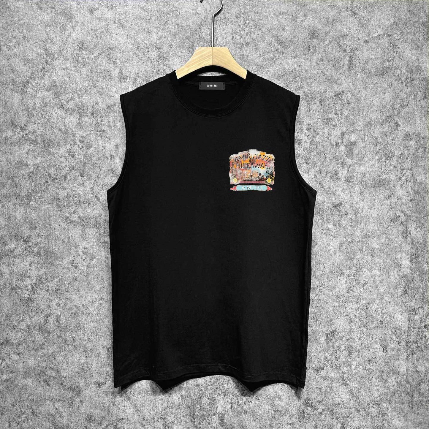 Amiri tank top lake view oil painting printing