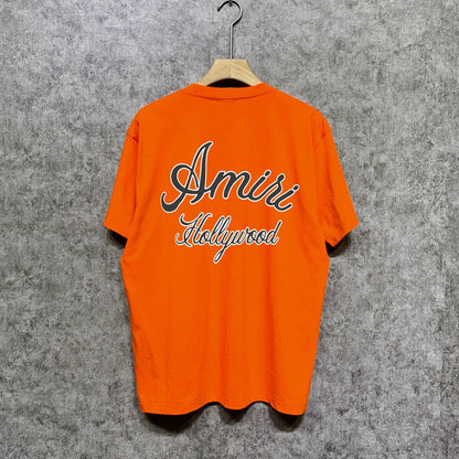 Amiri t shirts letter padded printing short sleeves
