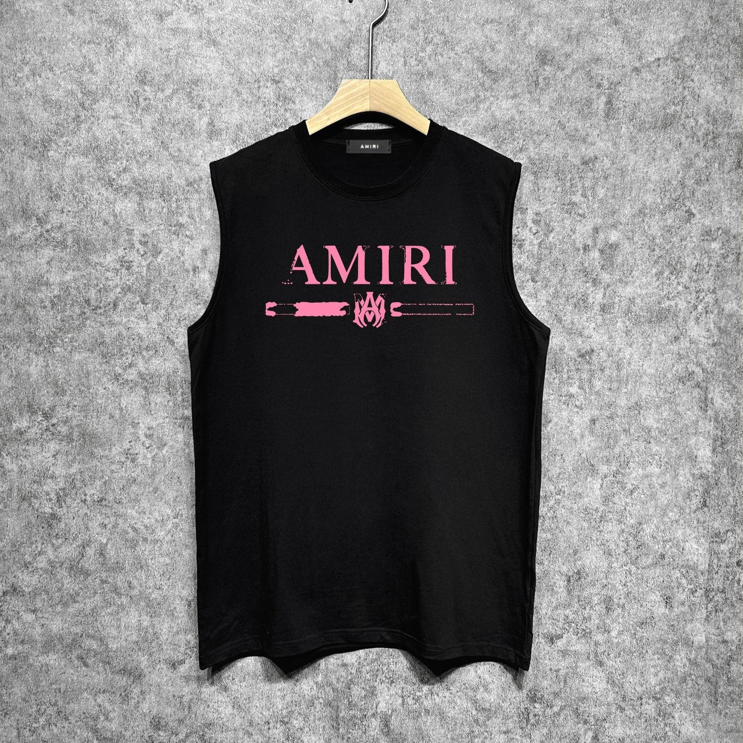 Amiri tank top with damaged letter horizontal stripesprinting