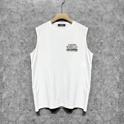 Amiri tank top pink bone print