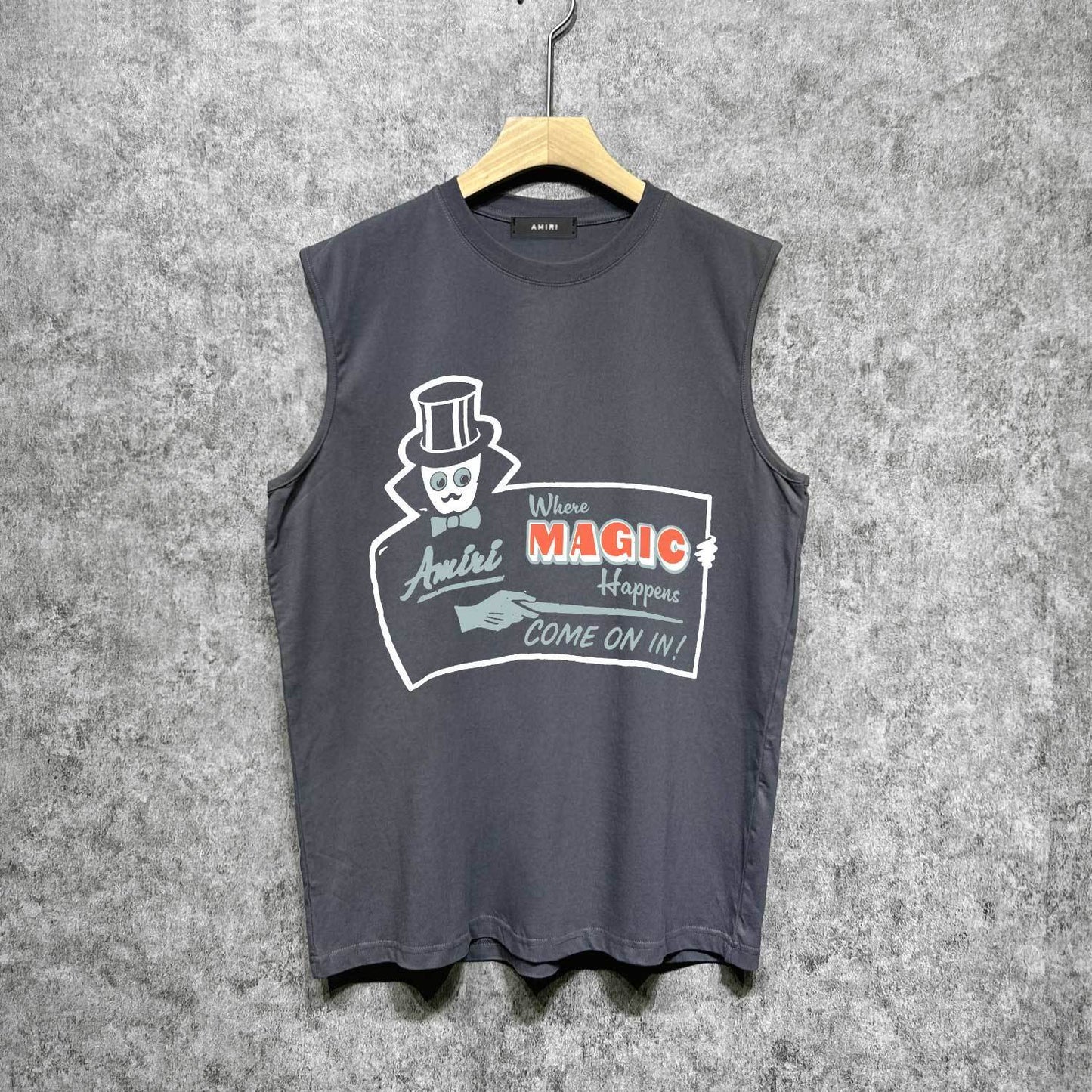 Amiri tank top hat magician printing