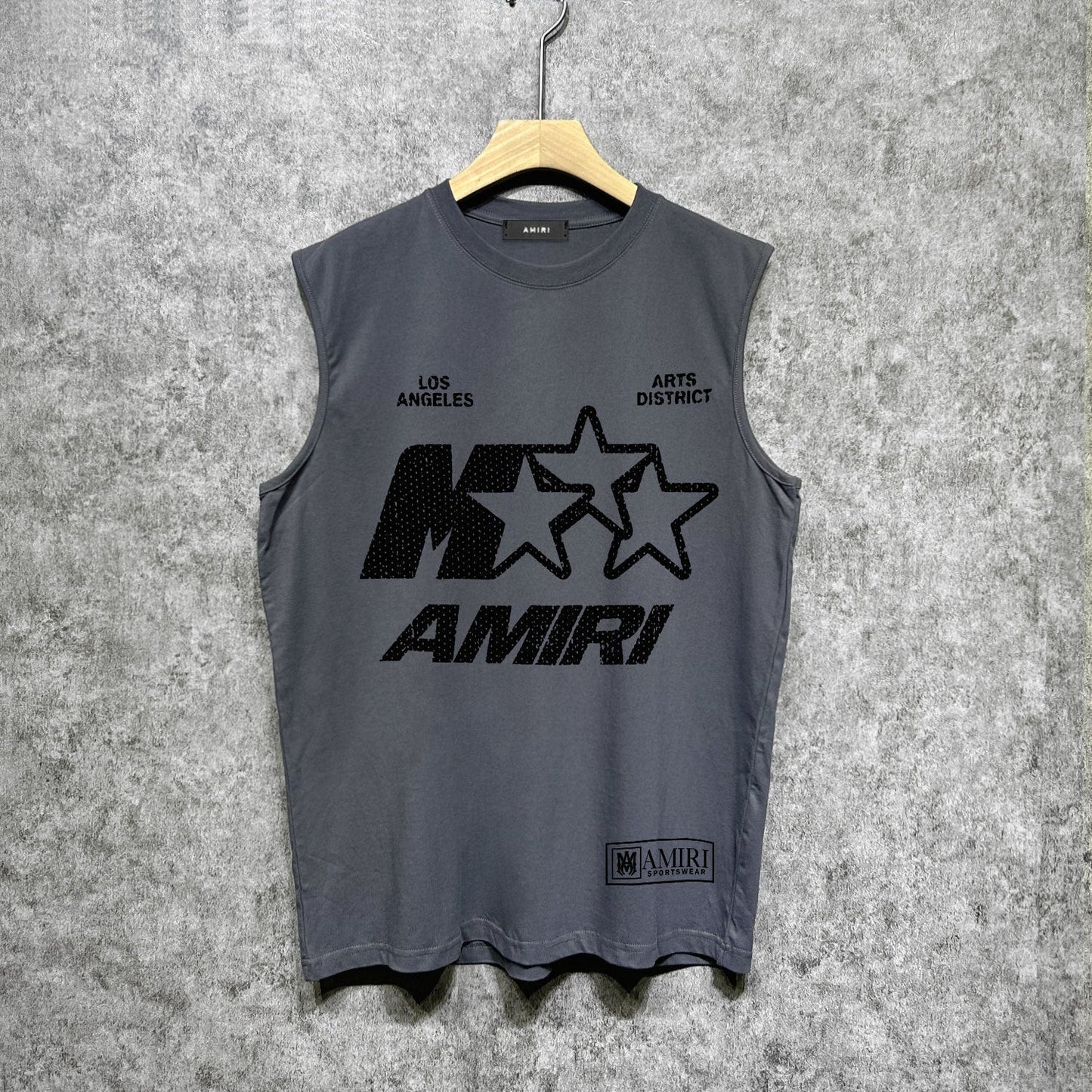 Amiri tank top five-pointed star mottled letterprinting