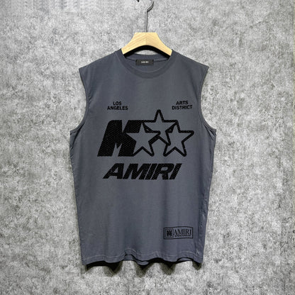 Amiri tank top five-pointed star mottled letterprinting