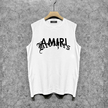Amiri tank top letter cross printing