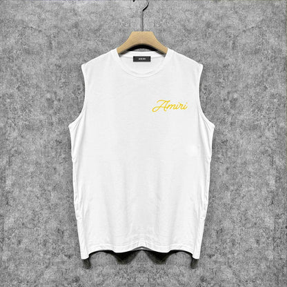 Amiri tank top yellow letter pegasus printing