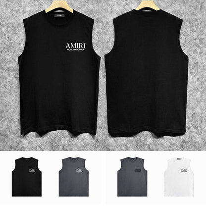 Amiri tank top new bone sleeve print