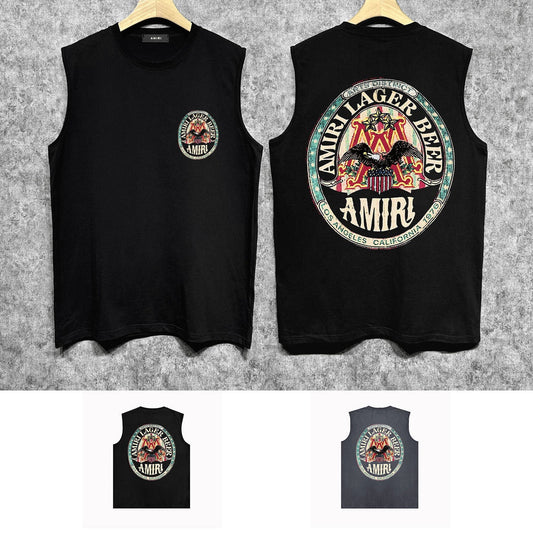 Amiri tank top oil painting flying eagle printing