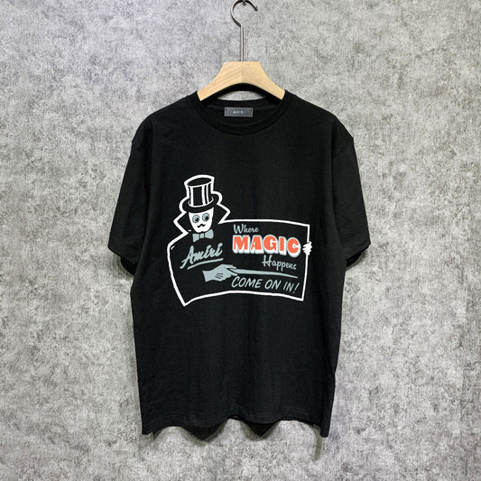 Amiri t shirts top hat magician printing short sleeve