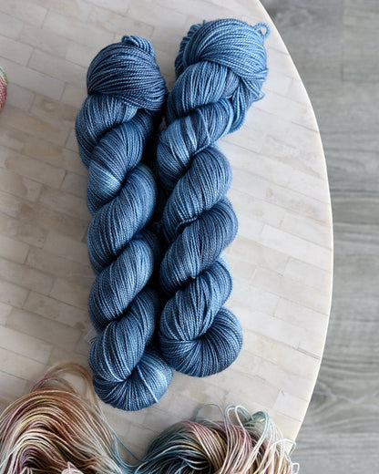 Destination Yarn fingering weight yarn Denim - Dyed to Order