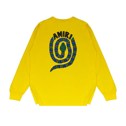 Amiri Long Sleeved Shirt Printed Trendy Pure Cotton