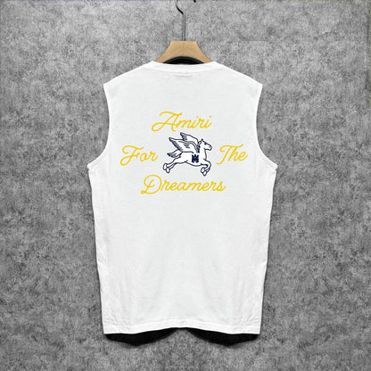 Amiri tank top yellow letter pegasus printing