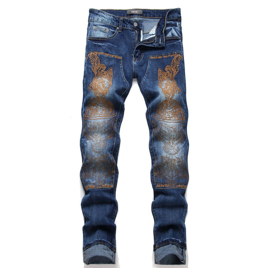 Amiri Jeans Embroidered Slim-Fit Stretch Jeans