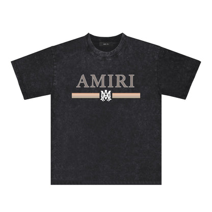 Amiri Washed Distressed T Shirt Printed Trendy Pure Cotton