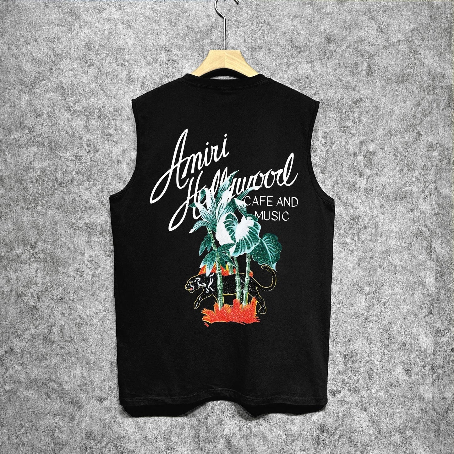 Amiri tank top banana panther printing