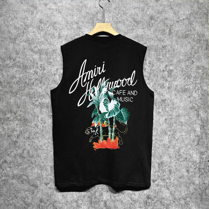 Amiri tank top banana panther printing