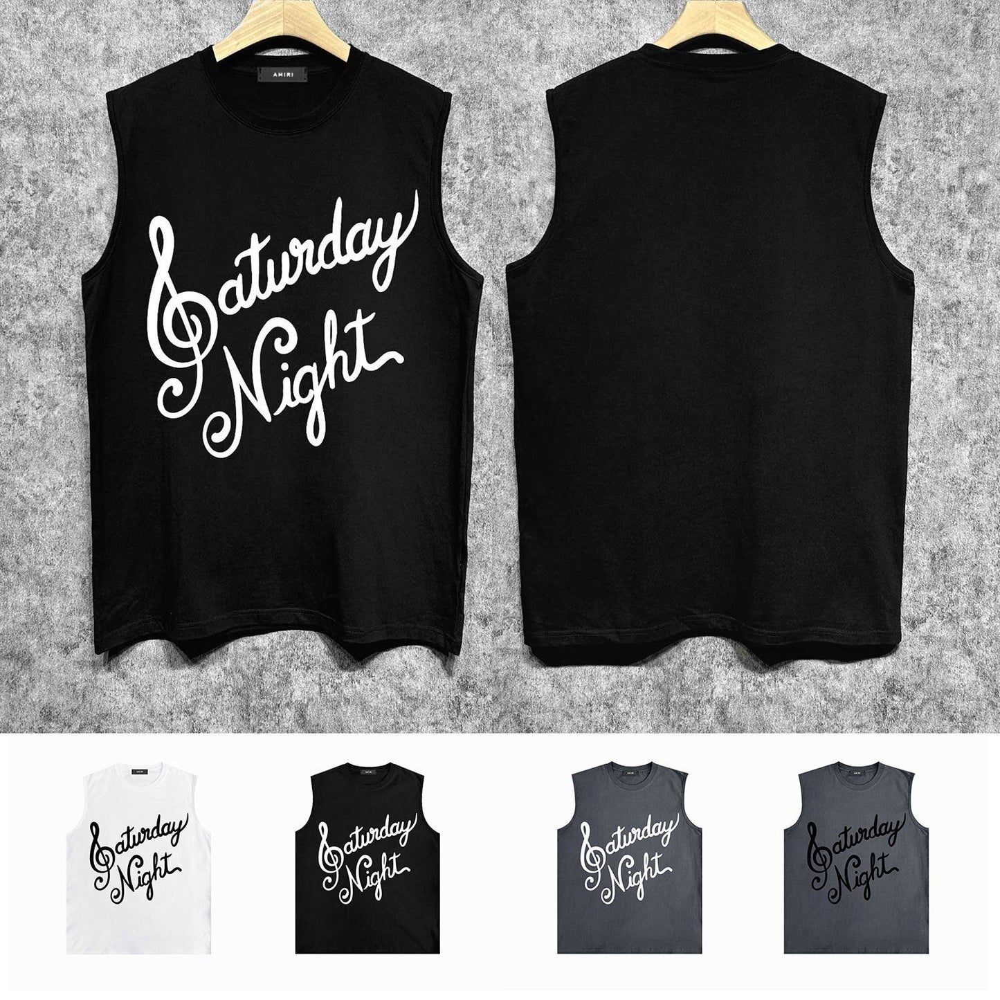 Amiri tank top with slanted art word printing