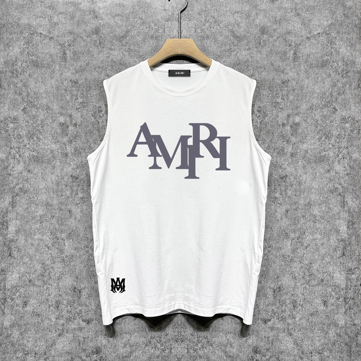 Amiri tank top all gray overlapping letterprinting