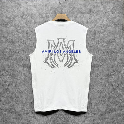 Amiri tank top splash ink large simple logo printing