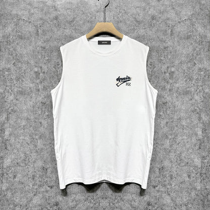 Amiri tank top with cracked letter and number print