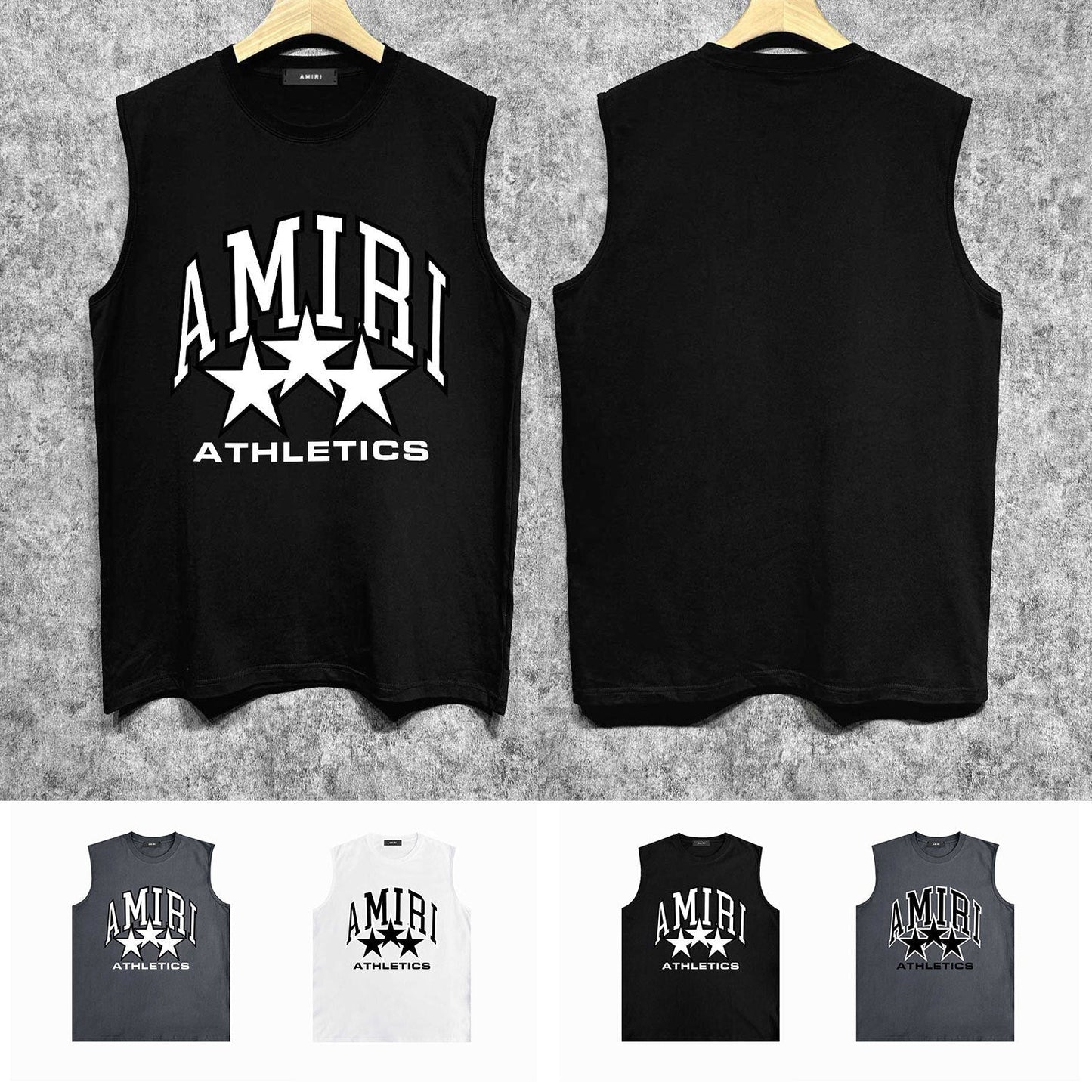 Amiri tank top stroke five-pointed star printing