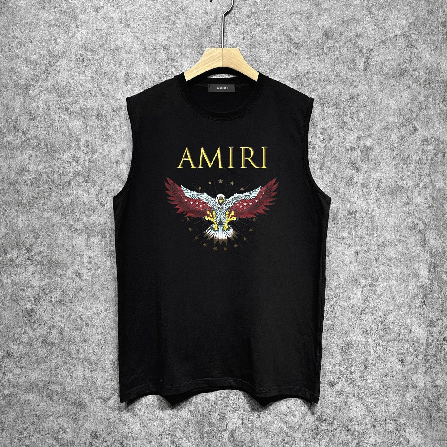 Amiri tank top five-pointed star flying eagle printing
