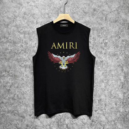 Amiri tank top five-pointed star flying eagle printing
