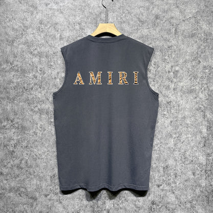 Amiri tank top tiger stripe spider print