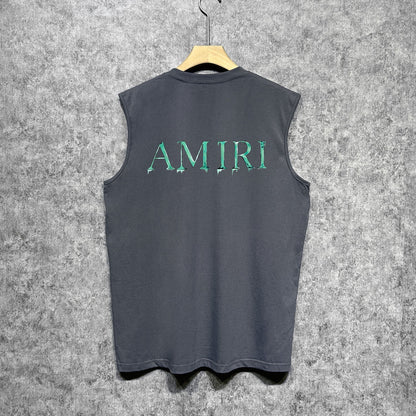 Amiri tank top splash paint simple letterprinting