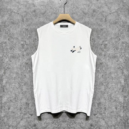 Amiri tank top with cracked letter and number print
