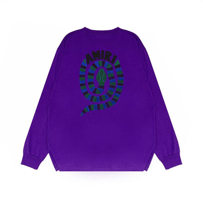 Amiri Long Sleeved Shirt Printed Trendy Pure Cotton