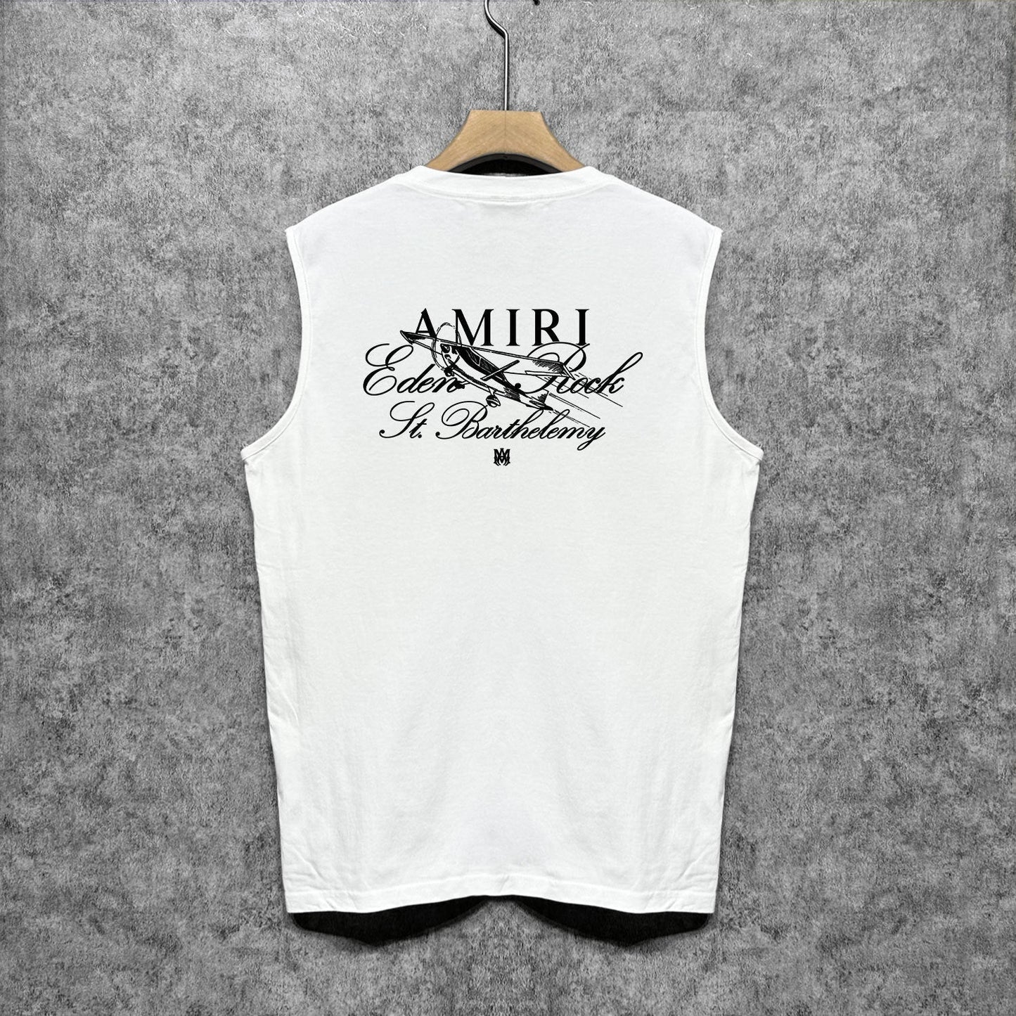 Amiri tank top sketch airplane letterprinting