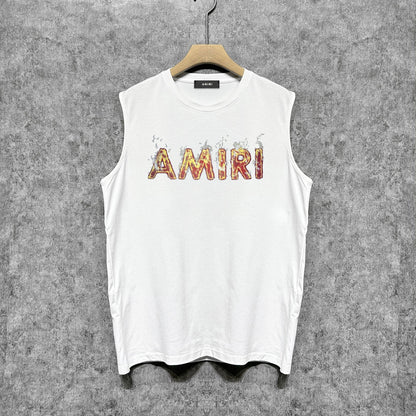 Amiri tank top flame letterprinting