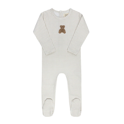 Ely's & Co Gingham Teddy Collection Footie