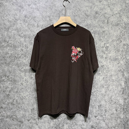 Amiri t shirts flower printing short sleeve