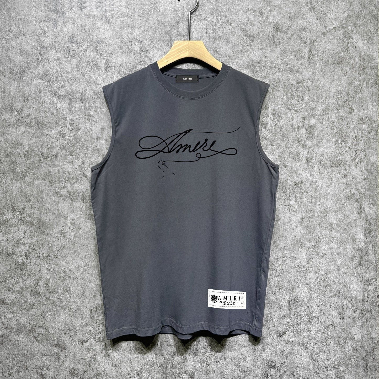 Amiri tank top needlework letterprinting