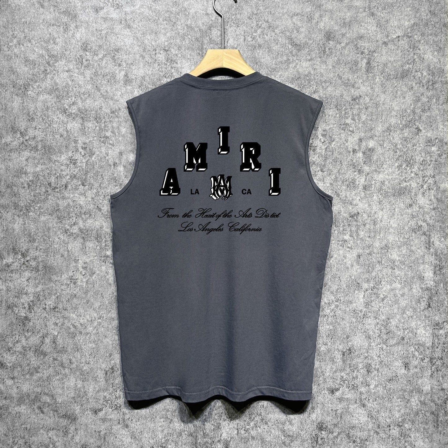 Amiri tank top bone white bone crack letterprinting