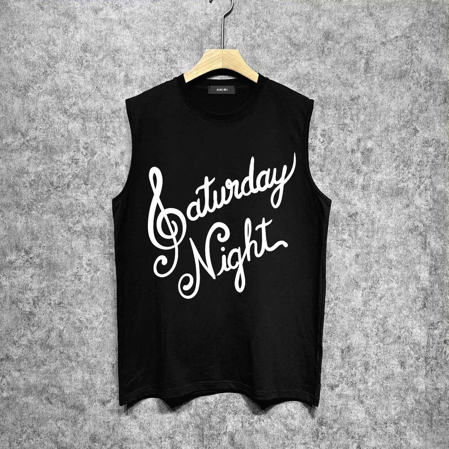 Amiri tank top with slanted art word printing