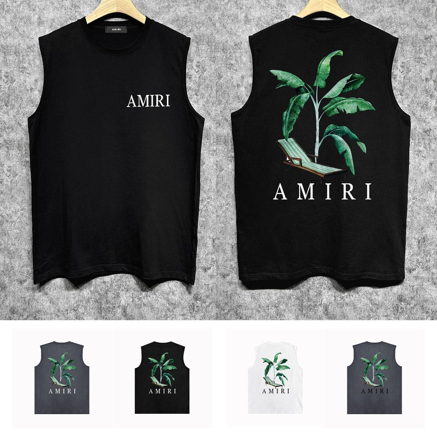 Amiri tank top beach chair printing