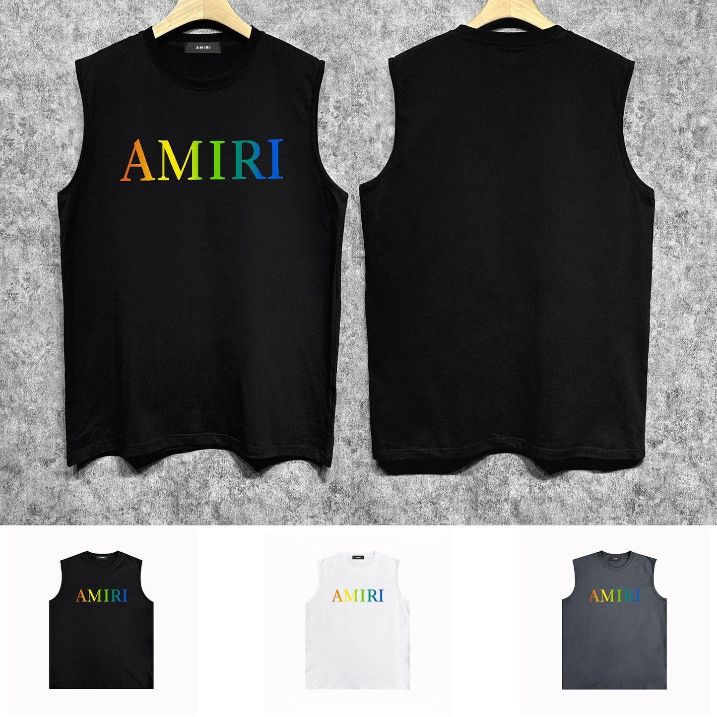 Amiri tank top gradient small letter printing