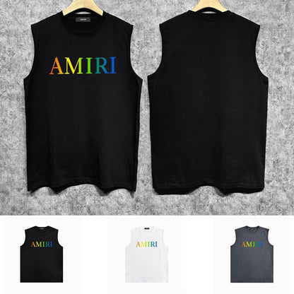 Amiri tank top gradient small letter printing